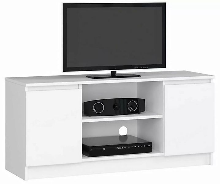 Home Collective TV-Schrank 120cm breit mit zwei Türen und zwei offenen Rega günstig online kaufen