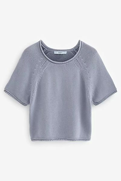 Next Kurzarmpullover Strick-T-Shirt aus 100 % Baumwolle mit Rollsaum (1-tlg günstig online kaufen