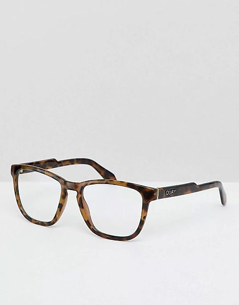 Quay Australia – Hardwire – Brille in Schildpattoptik mit klaren Gläsern un günstig online kaufen