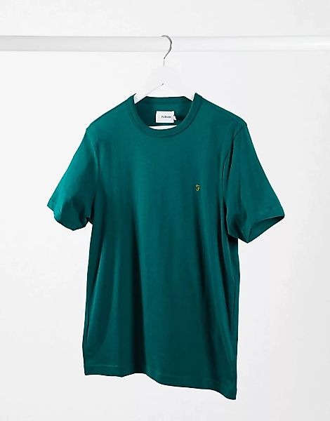Farah – Danny – T-Shirt aus Bio-Baumwolle in Dunkelgrün günstig online kaufen