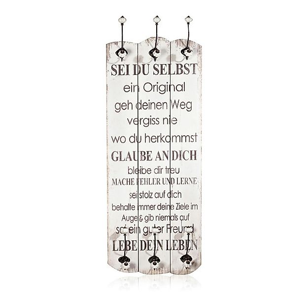 Mucola Wandgarderobe Wandgarderobe 100cm Shabby Garderobenpaneel 6 Hakenlei günstig online kaufen