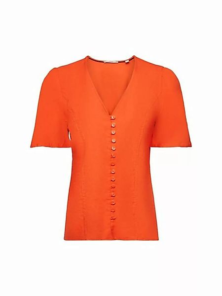 Esprit Kurzarmbluse Taillierte Bluse mit Knöpfen günstig online kaufen