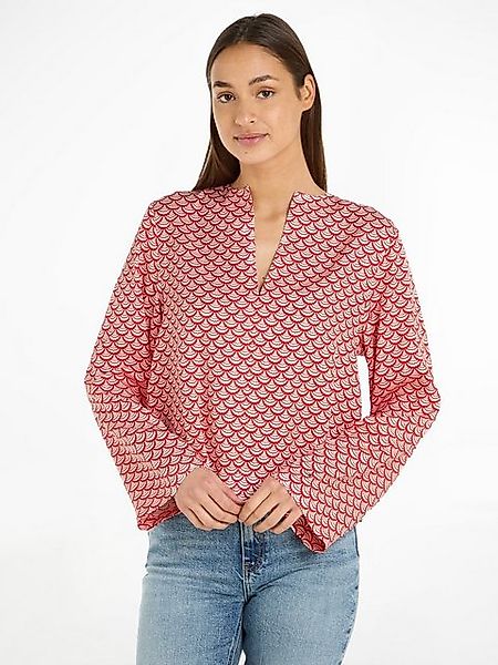 Tommy Hilfiger Blusentop SEAL AOP V-NECK günstig online kaufen