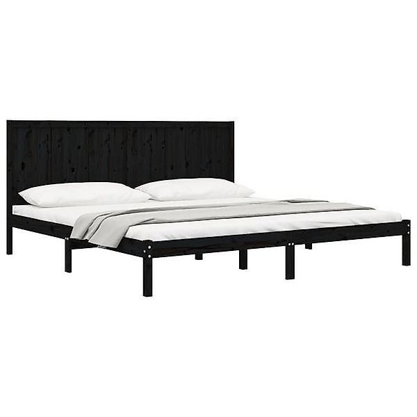 vidaXL Bett Massivholzbett Schwarz Kiefer 200x200 cm günstig online kaufen