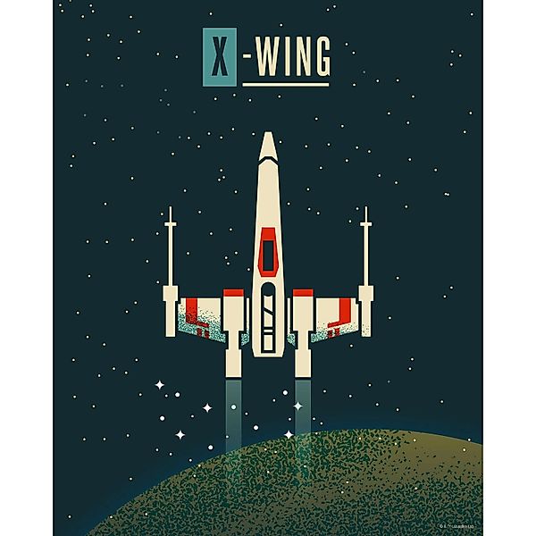 Komar Wandbild »Star Wars Geeky X-Wing« Disney Set, 1 Stk. tlg. 40 x 50 cm günstig online kaufen