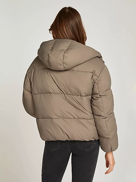 Calvin Klein Jeans Steppjacke "LOGO SHORT HOODED PUFFER", mit Kapuze, mit L günstig online kaufen