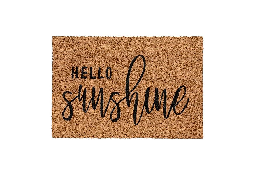 relaxdays Fußmatte Kokos Fußmatte Hello Sunshine, rechteckig, Höhe: 15 mm günstig online kaufen