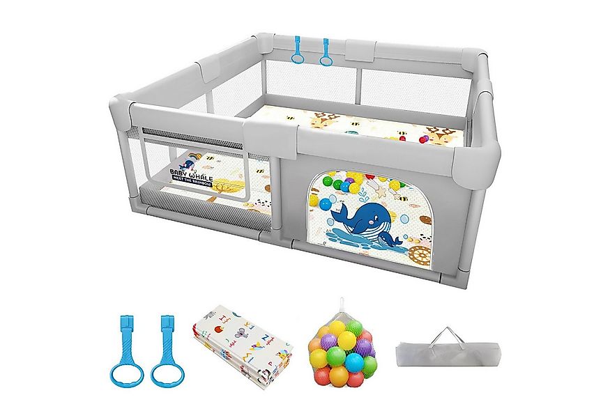SEHAUSEU Laufgitter Laufstall Baby Krabbelgitter mit Spielmatte 1,5m×1,8 m/ günstig online kaufen