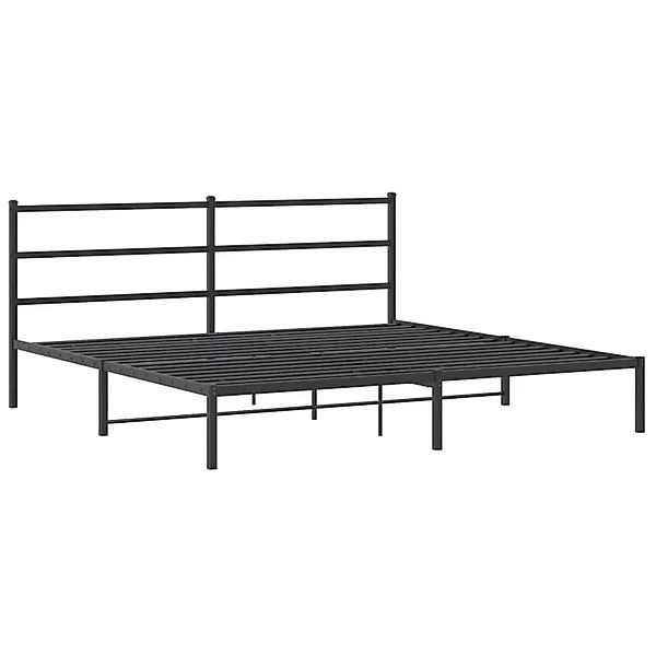 vidaXL Bettgestell mit Kopfteil Metall Schwarz 200x200 cm 355372 günstig online kaufen
