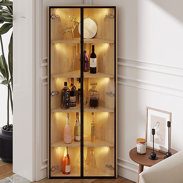Flieks Glasvitrine Eckvitrine mit LED-Beleuchtung und günstig online kaufen