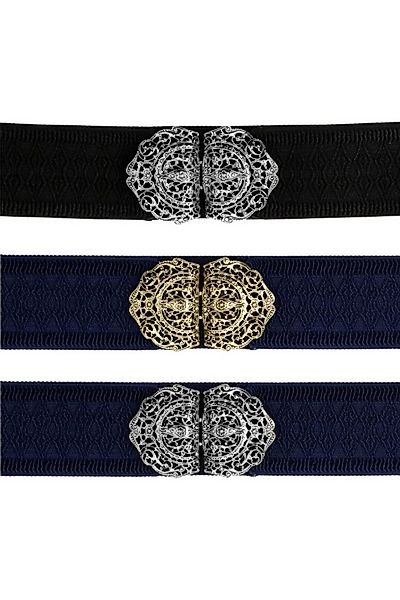 Herbert Hahn Ledergürtel Stretchgürtel Damen - WIESN-MAGIE - marine/gold, m günstig online kaufen