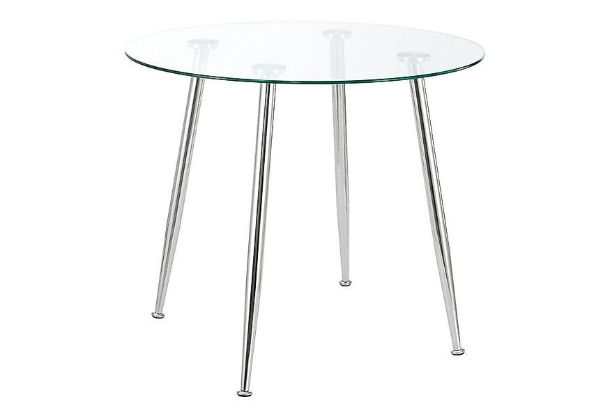 en.casa Esstisch, »Humppila« Glastisch 87 x 75 cm Chromfarben günstig online kaufen