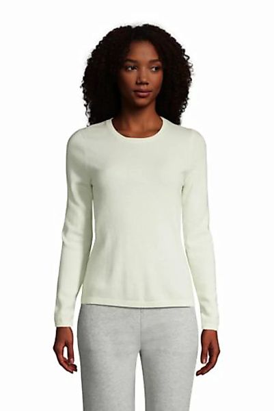 Kaschmir-Pullover mit rundem Ausschnitt, Damen, Größe: M Normal, Elfenbein, günstig online kaufen