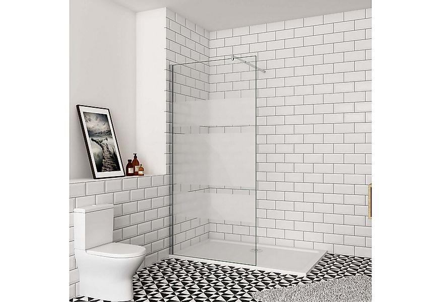 Duschparadies Duschwand 6mm NANO Glas Walkin mit Milchstreifen Glaswand Dus günstig online kaufen