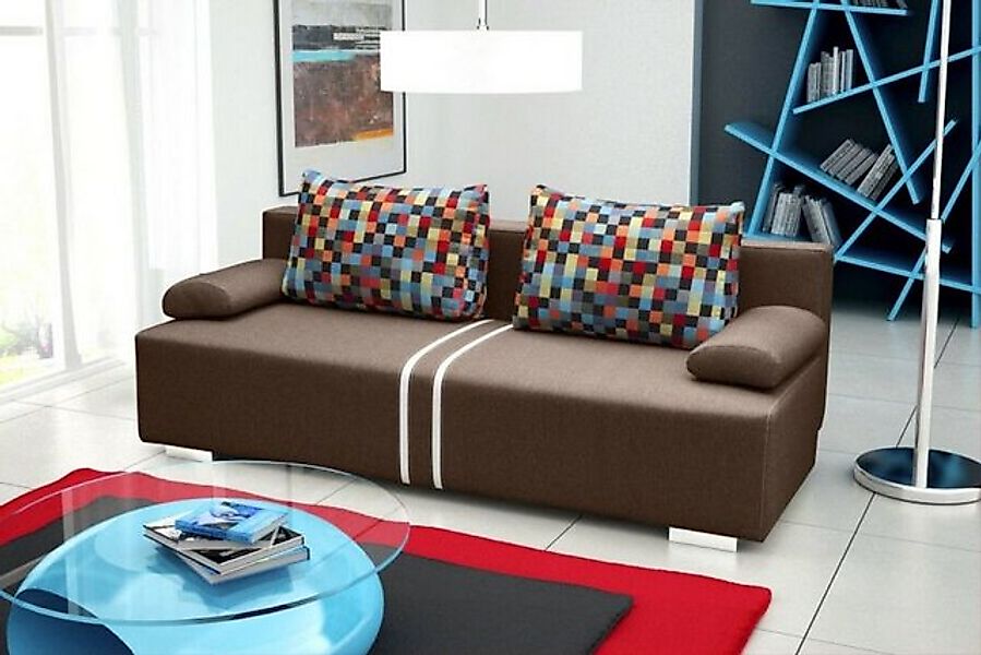 JVmoebel Sofa Schlafsofa Stoff Couch Textil Polster Garnitur Bettfunktion 3 günstig online kaufen