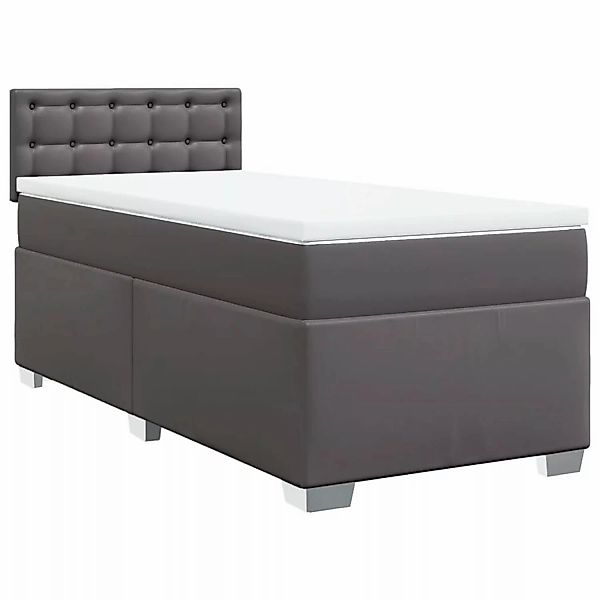 vidaXL Boxspringbett mit Matratze Grau 90x190 cm Kunstleder2101774 günstig online kaufen