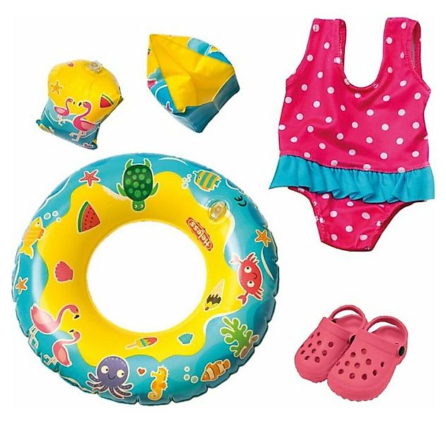 Heless Puppenhausmöbel 88 - Swim Set For Dolls, Swimsuit, Clogs, Swim Ring günstig online kaufen