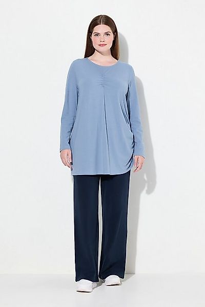 Ulla Popken Longshirt Longshirt drapiert Rundhals günstig online kaufen