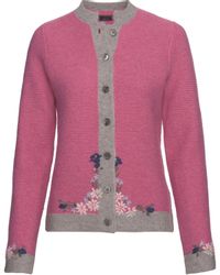 Luis Steindl Strickjacke Linksstrickjacke mit Blümchen günstig online kaufen