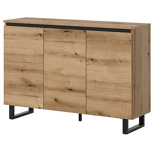 Inn.Furn Sideboard in Eiche und Schwarz 120 cm Gelia günstig online kaufen