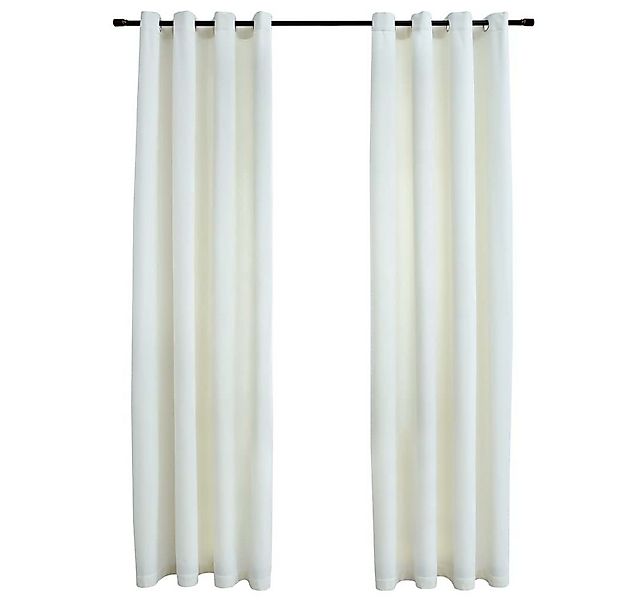 furnicato Vorhang Verdunkelungsvorhänge mit Ösen 2 Stk. Samt Creme 140x175 günstig online kaufen