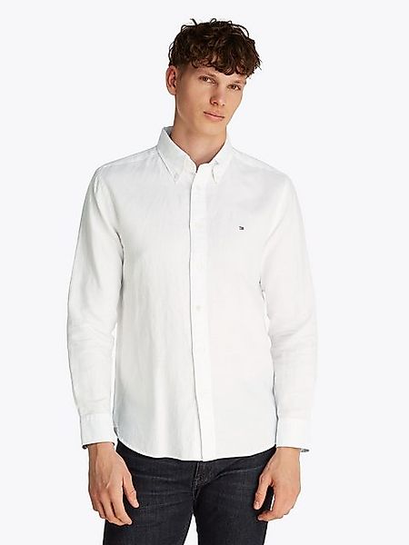 Tommy Hilfiger Langarmhemd LINEN BLEND SOLID RF SHIRT mit Button-down-Krage günstig online kaufen