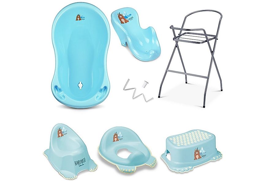 Babykajo Babybadewanne, (Teile, 7-tlg), Baby Badewanne mit Gestell + Badesi günstig online kaufen