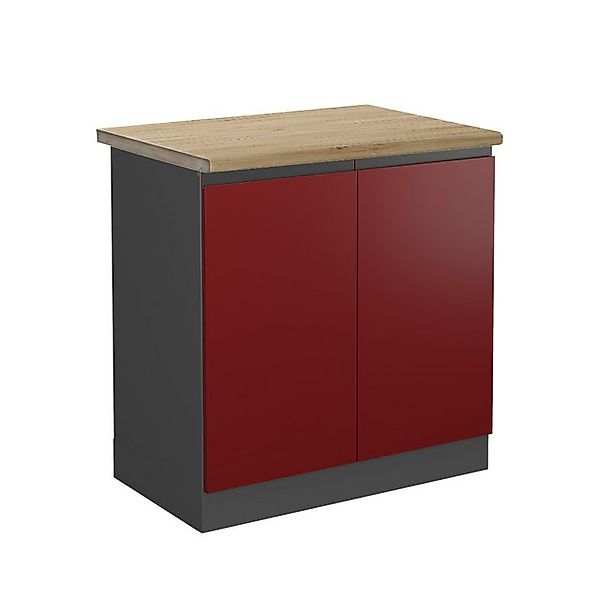 Vicco Spülenunterschrank R-Line Küchenunterschrank für die Spüle Rot/Anthra günstig online kaufen