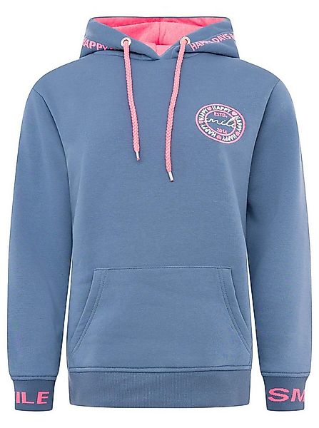 Zwillingsherz Hoodie "Happy Days" gestickte pinke Details, Kapuze, Kordelzu günstig online kaufen