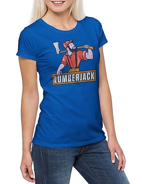 Urban Backwoods Print-Shirt Lumberjack III Damen T-Shirt Holzfäller Axt Wal günstig online kaufen