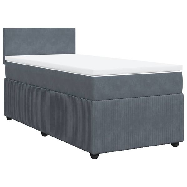 vidaXL Bett Boxspringbett mit Matratze Dunkelgrau günstig online kaufen