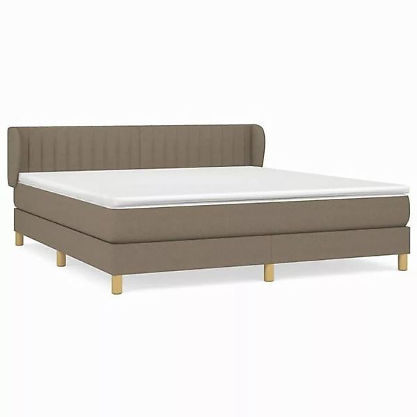 vidaXL Boxspringbett, Boxbett mit Matratze Taupe 160x200 cm Stoff günstig online kaufen