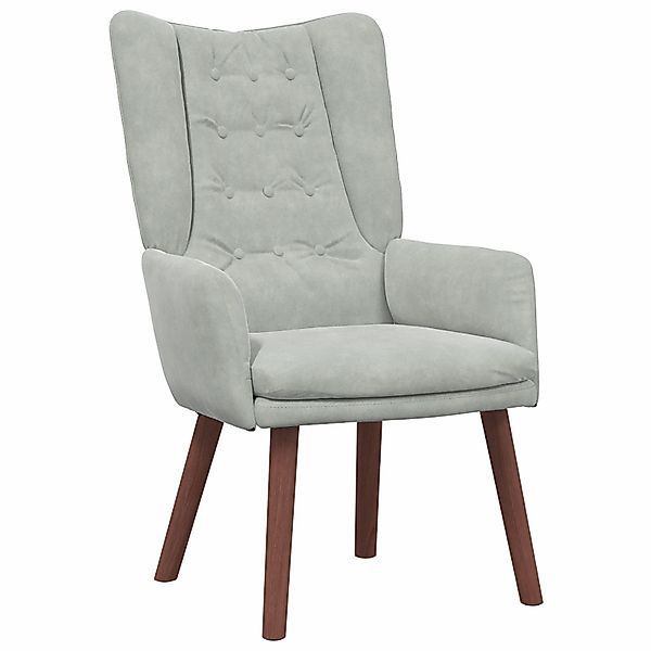 vidaXL Sessel Relaxsessel Hellgrau Samt (1-St) günstig online kaufen