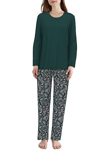 GÖTZBURG Pyjama GÖTZBURG Damen Pyjama grün bedruckt (1 tlg) günstig online kaufen