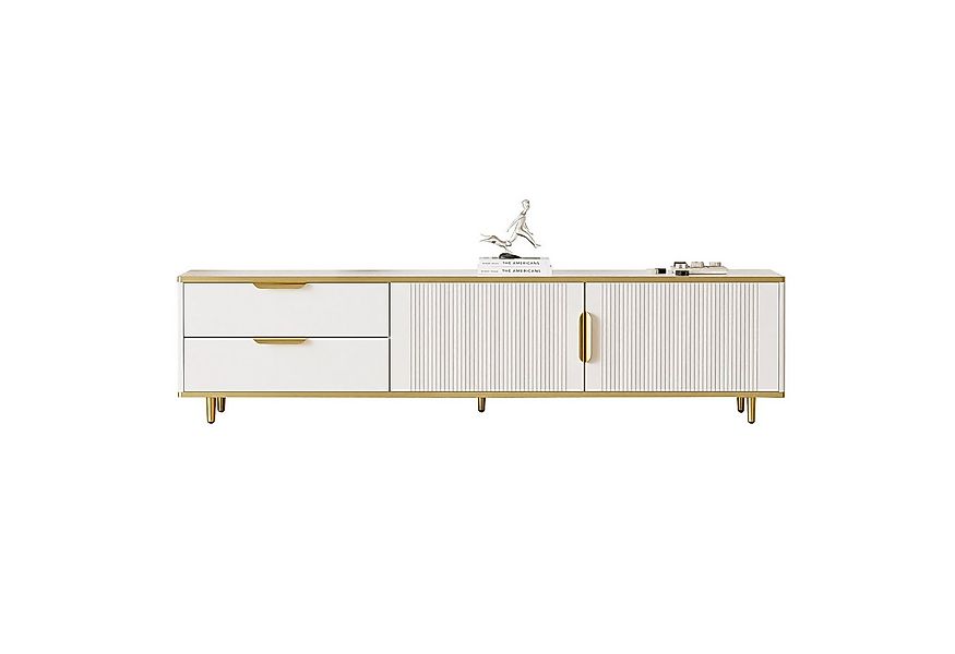 Merax Lowboard mit Türen und Schubladen, TV-Schrank mit Metallfüße,TV-Board günstig online kaufen