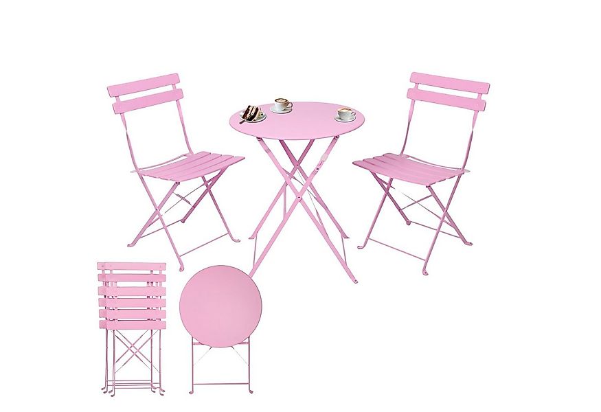 Albatros International Balkonset Bistroset 3-teilig Rosa Bistrotisch 2 Stüh günstig online kaufen
