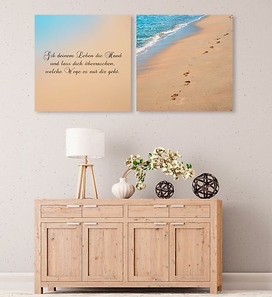 queence Leinwandbild »Wege«, Strand-Strandbilder-Meer-Meer Bilder-Kunst-Mod günstig online kaufen