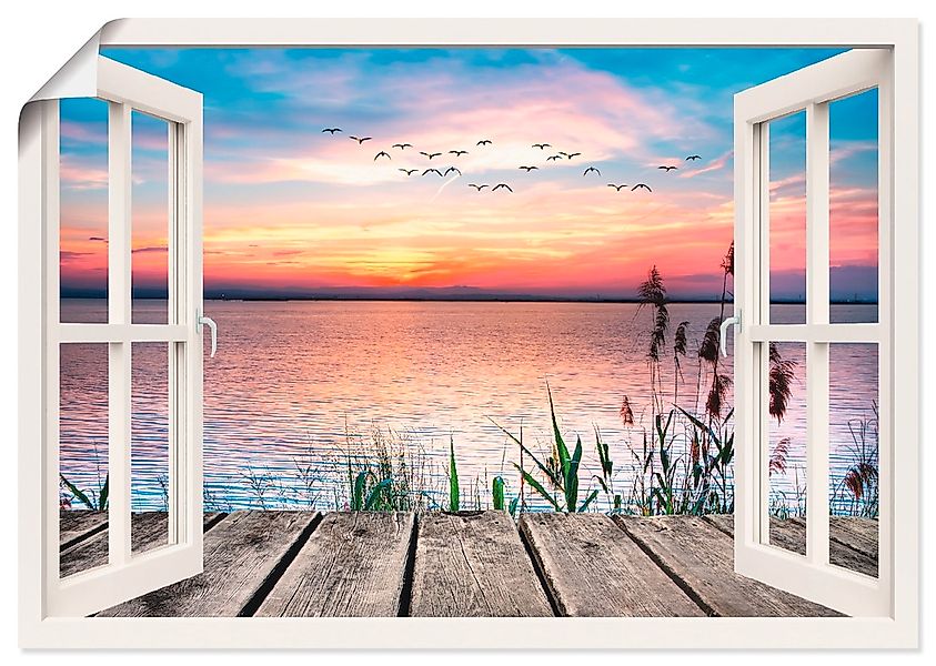 Artland Wandbild "See in den Farben der Wolken", Fensterblick, (1 St.), als günstig online kaufen