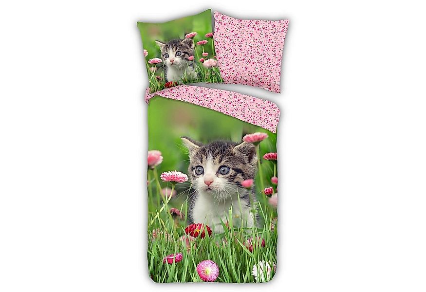 ESPiCO Kinderbettwäsche Jacky Trendy Bedding, Renforcé, 2 teilig, Katze, Bl günstig online kaufen