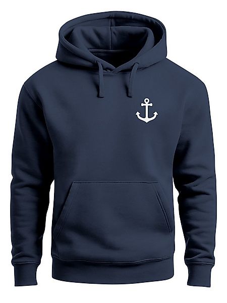 Neverless Hoodie Hoodie Herren Anker Badge Kapuzen-Pullover Männer Neverles günstig online kaufen