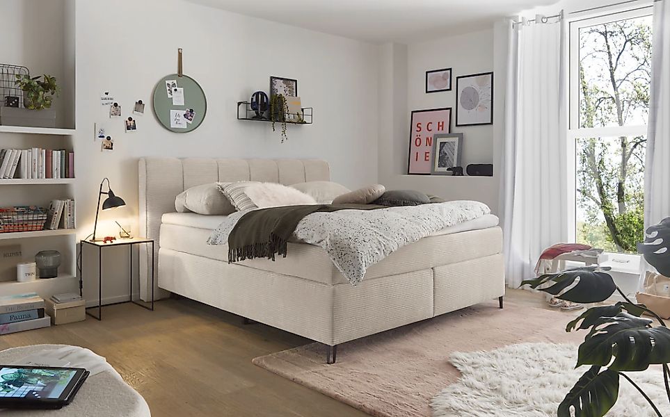 set one by Musterring Boxspringbett "Fairfield", Metallfuß schwarz, Kopftei günstig online kaufen