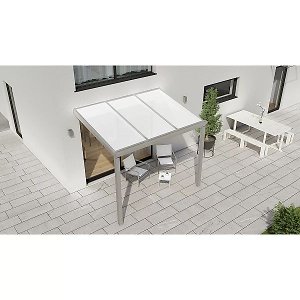 Terrassenüberdachung Professional 300 cm x 250 cm Grau Struktur PC Opal günstig online kaufen