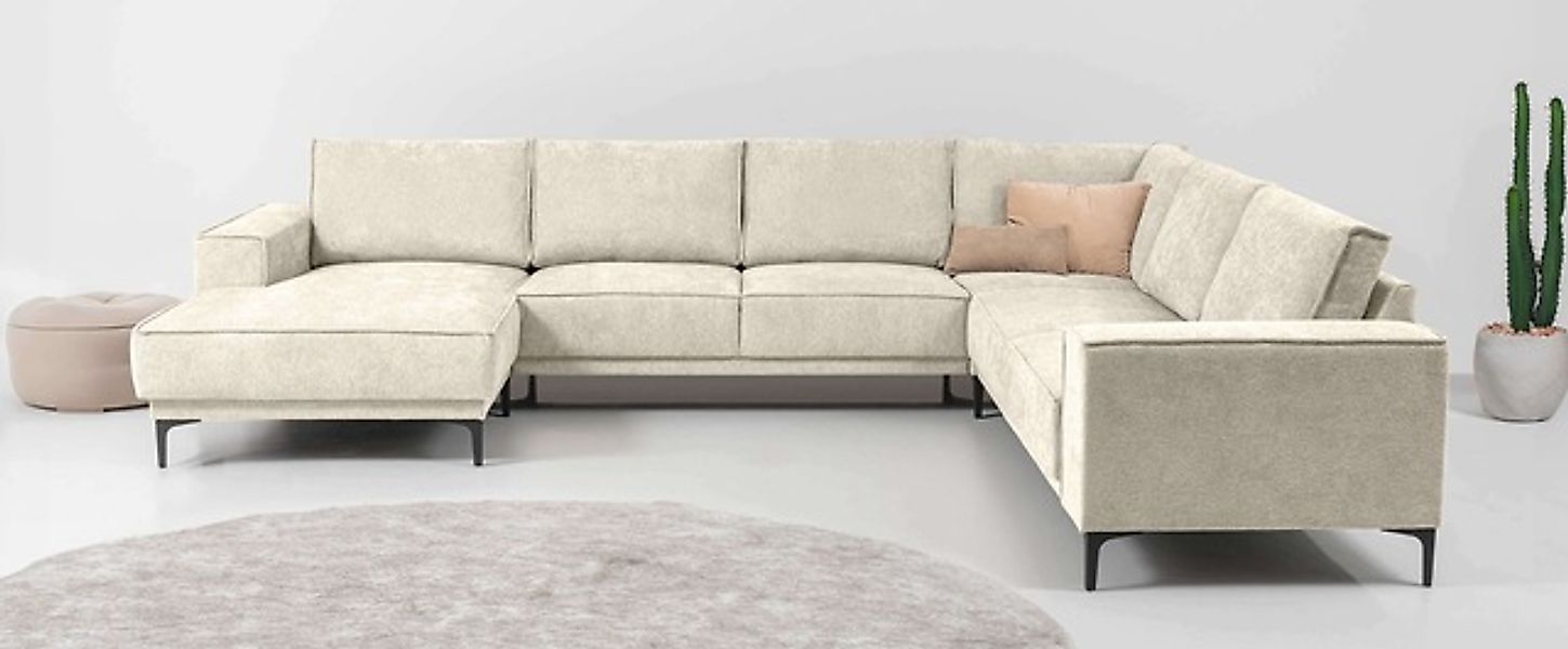 Places of Style Wohnlandschaft »XXL Sofa Oland, Struktur, Flachgewebe, Luxu günstig online kaufen