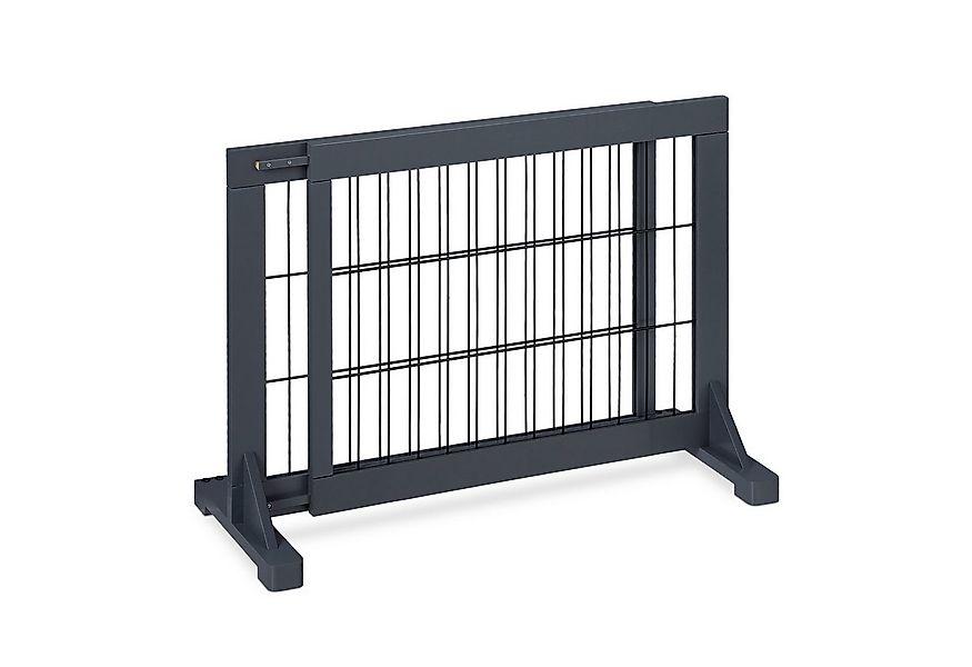 relaxdays Treppenschutzgitter Ausziehbares Absperrgitter in Grau günstig online kaufen