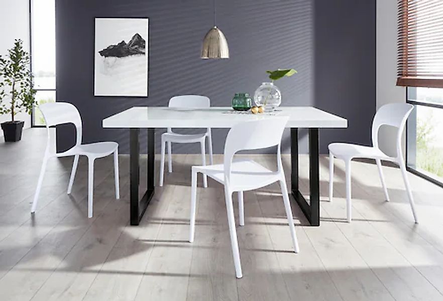 Paroli Esstisch »Manger« Breite 180 cm, mit U-Gestell aus Metall in schwarz günstig online kaufen