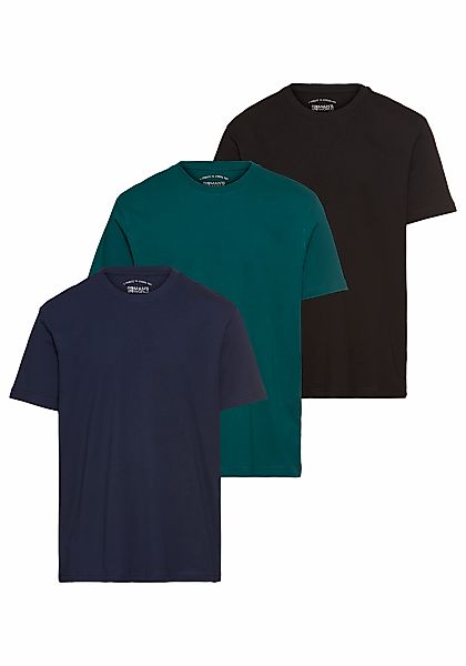Mans World T-Shirt "neue Farben", (3er-Pack), Kurzarm, unifarben, Rundhals, günstig online kaufen