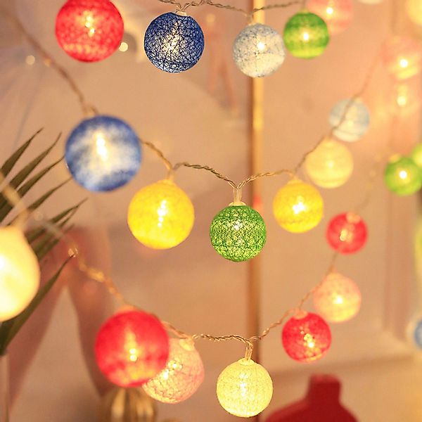 MUPOO LED-Lichterkette Wattebällchen Lichterkette Batteriebetrieben Festdek günstig online kaufen