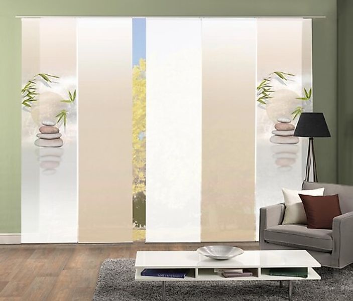 HOME WOHNIDEEN Schiebegardine »BUDA« Klettband 5 Stk. tlg. HxB: 245x60, ink günstig online kaufen