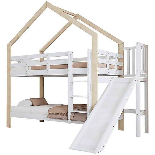 Gotagee Kinderbett Holzbett Etagenbett mit Rutsche 90x200 Jugendbett Gästeb günstig online kaufen