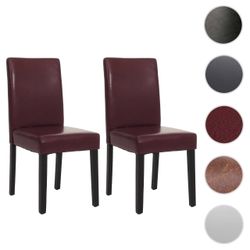 MCW Esszimmerstuhl Littau Kunstleder 2er-Set Kunstleder Schwarz Matt Helle günstig online kaufen